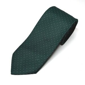Cappuccino Tie Mens Green Vintage Polka Dot Golden Clasp Made in USA